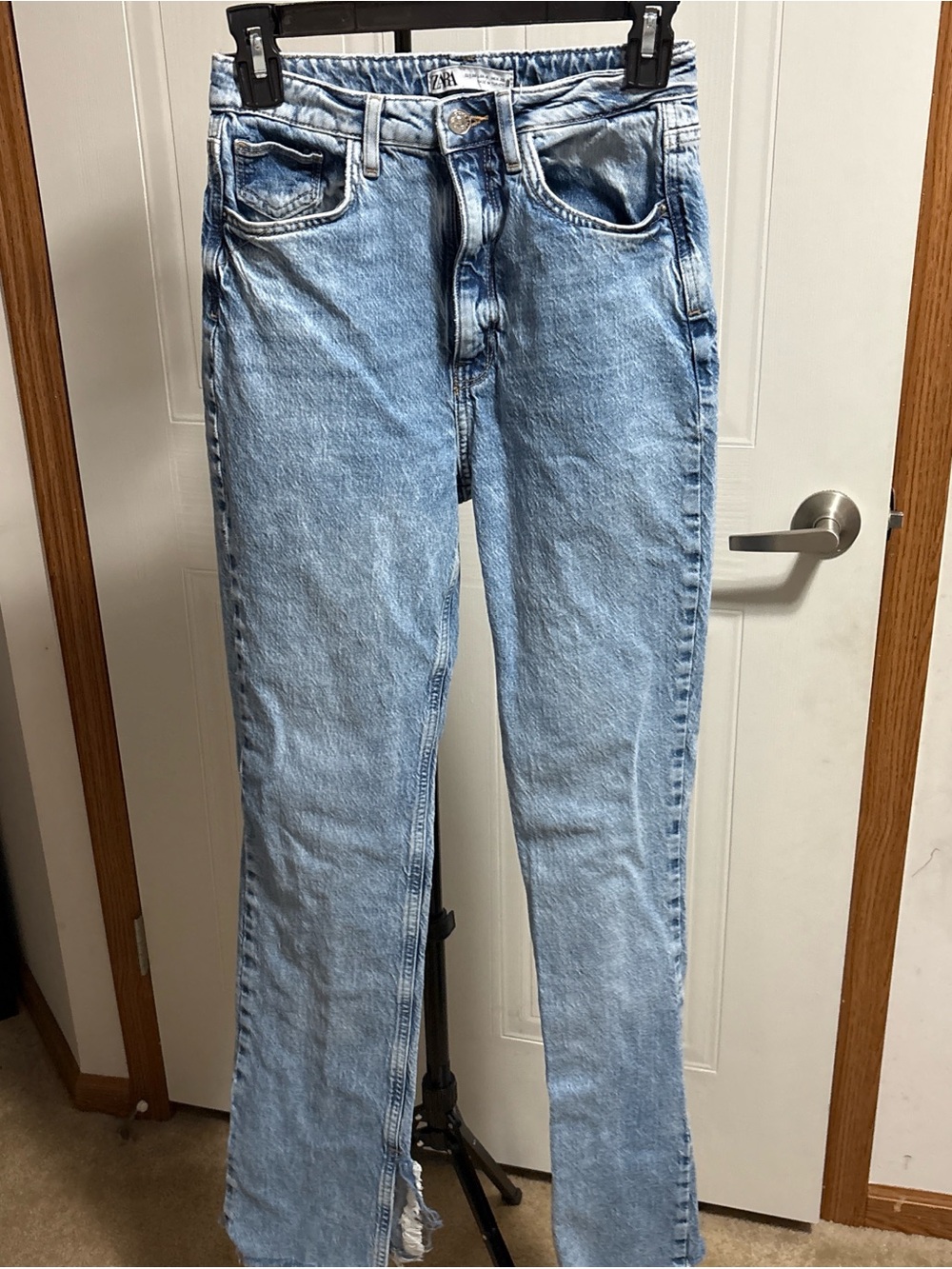Zara Light Blue Straight Leg Jeans